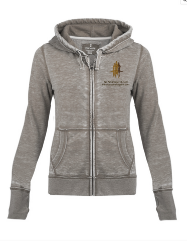 Burnout Womens Fleece Zip Hoody