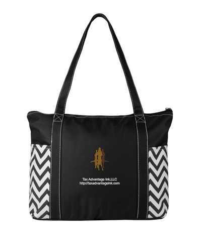 Geometric Zippered Business Tote