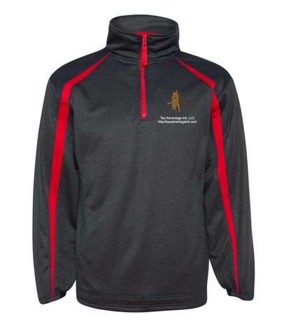 Badger Fusion Colorblock Polyester Fleece Quarter -Zip Pullover